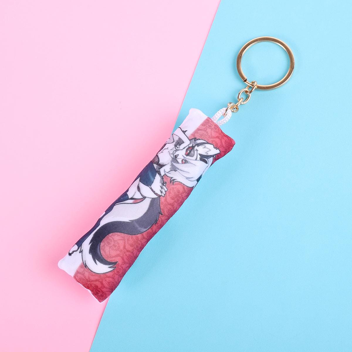 Helluva Boss Loona Dress / Laying Mini Dakimakura Keychain | 11x3cm Two Way Tricot Daki Keychain Body Pillow