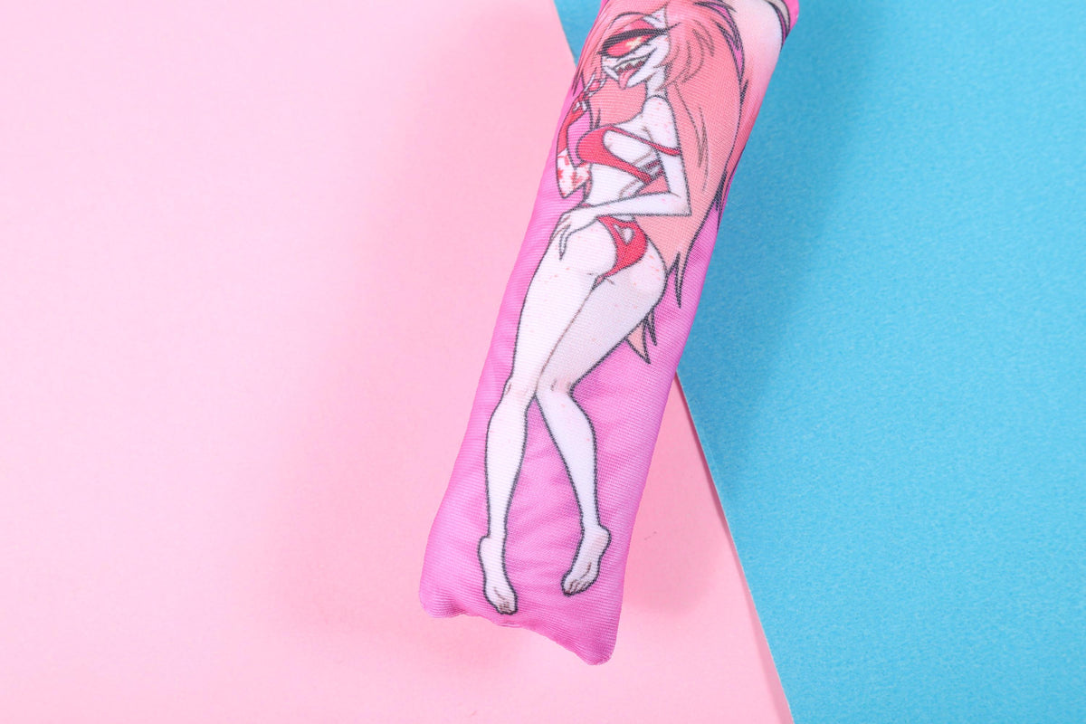 Hazbin Hotel Cherri Bomb Mini Dakimakura Keychain | 11x3cm Two Way Tricot Daki Keychain Body Pillow