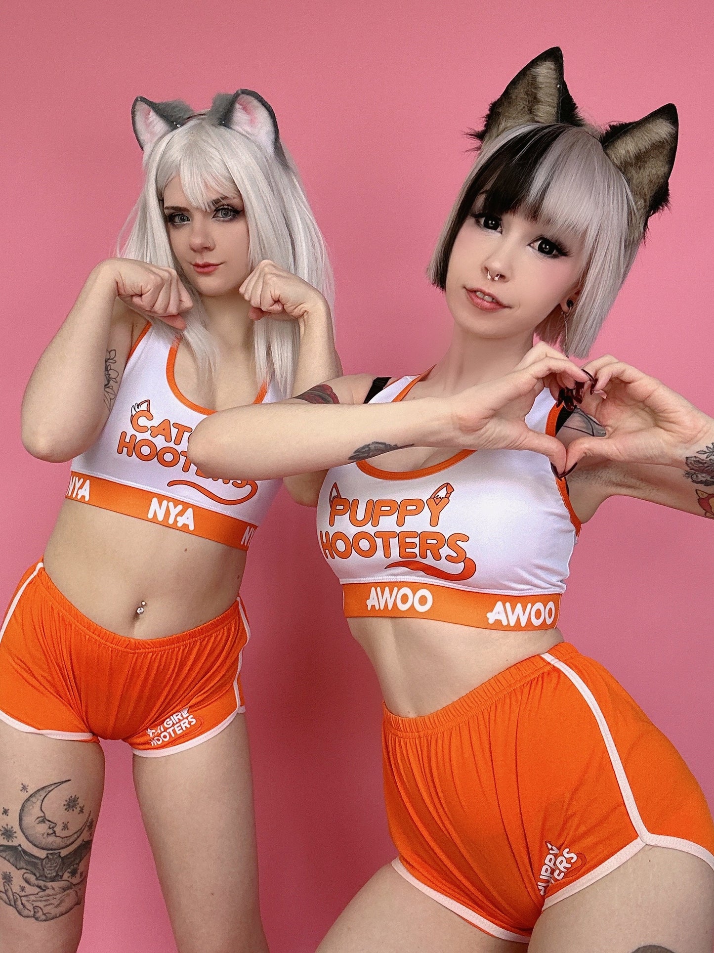 Catgirl Hooters Cosplay | Sports Bra, Shorts & Socks | XS-3XL Sizes