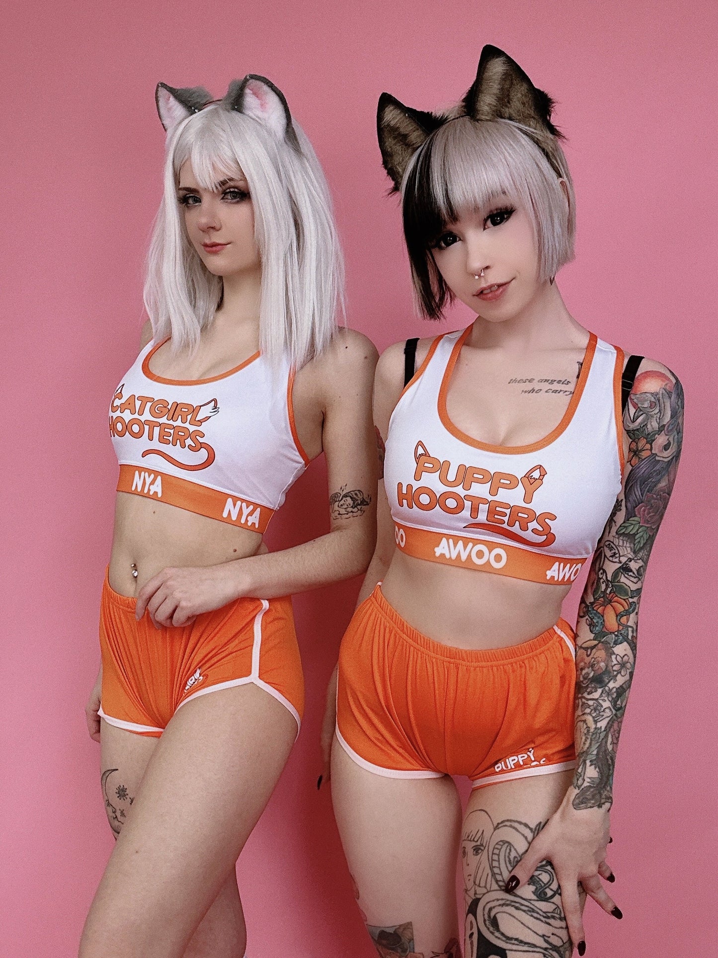 Catgirl Hooters Cosplay | Sports Bra, Shorts & Socks | XS-3XL Sizes