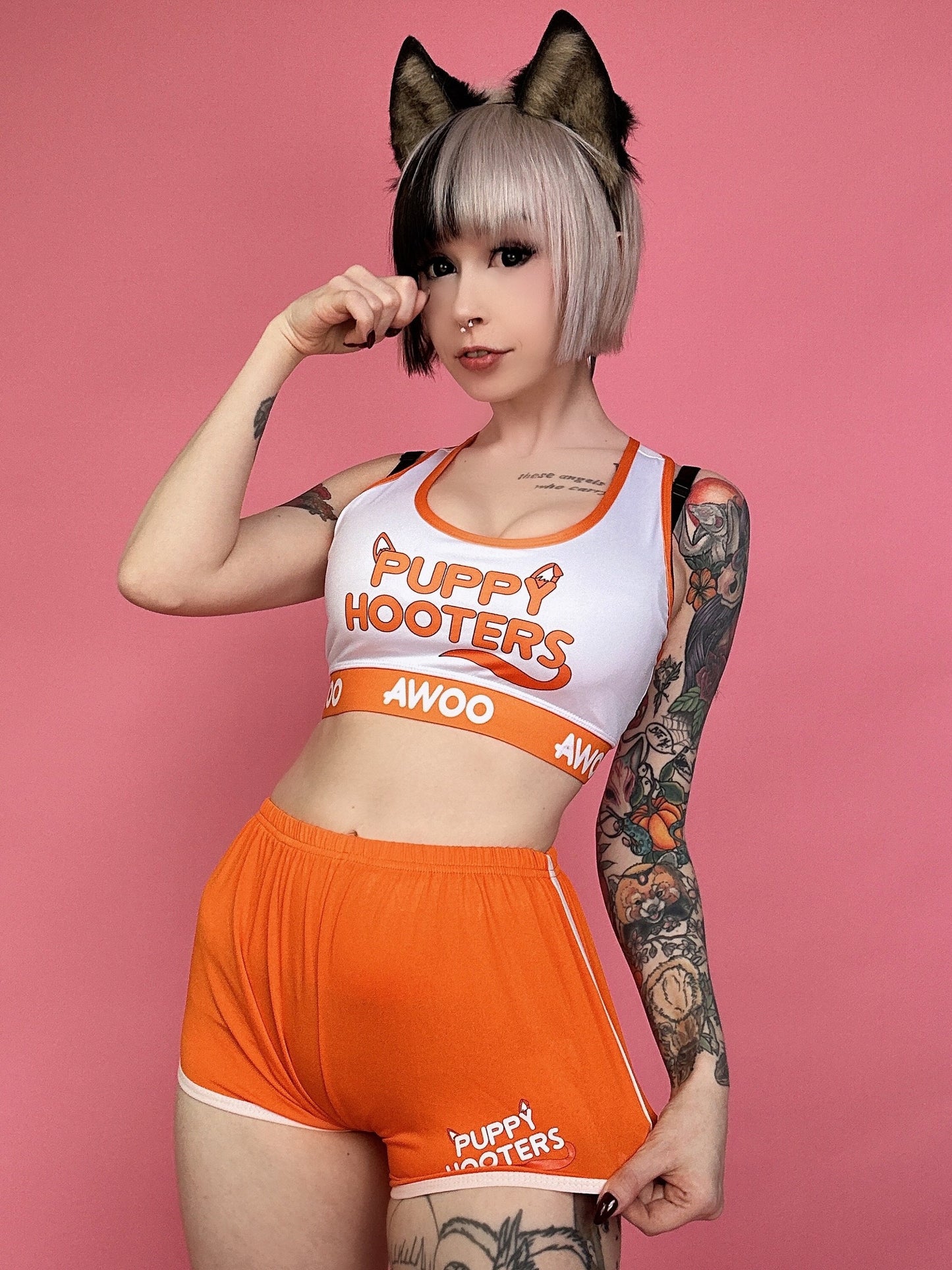 Puppy Hooters Cosplay | Sports Bra, Shorts & Socks | XS-3XL Sizes