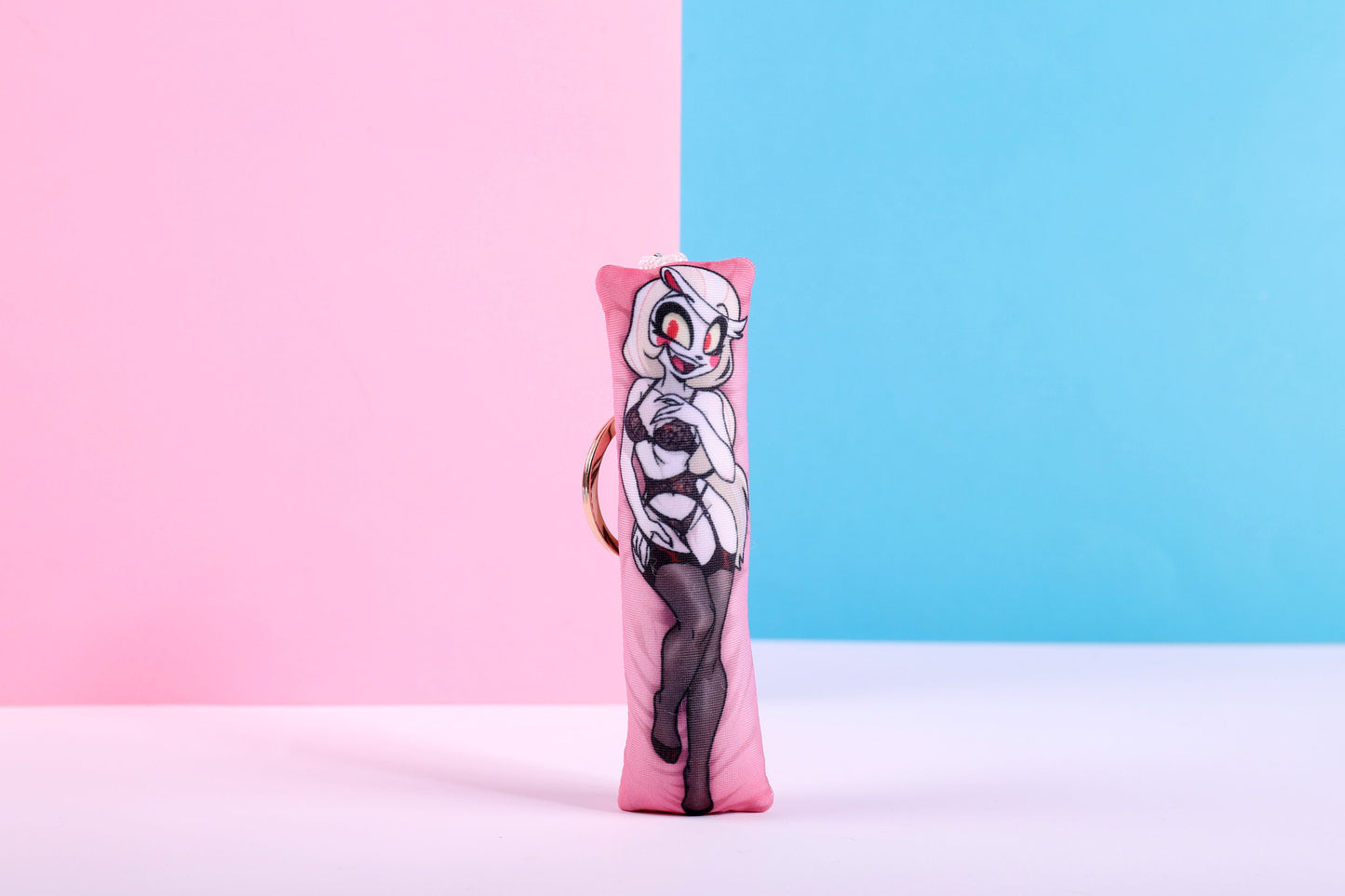 Hazbin Hotel Charlie Lingerie Mini Dakimakura Keychain | 11x3cm Two Way Tricot Daki Keychain Body Pillow