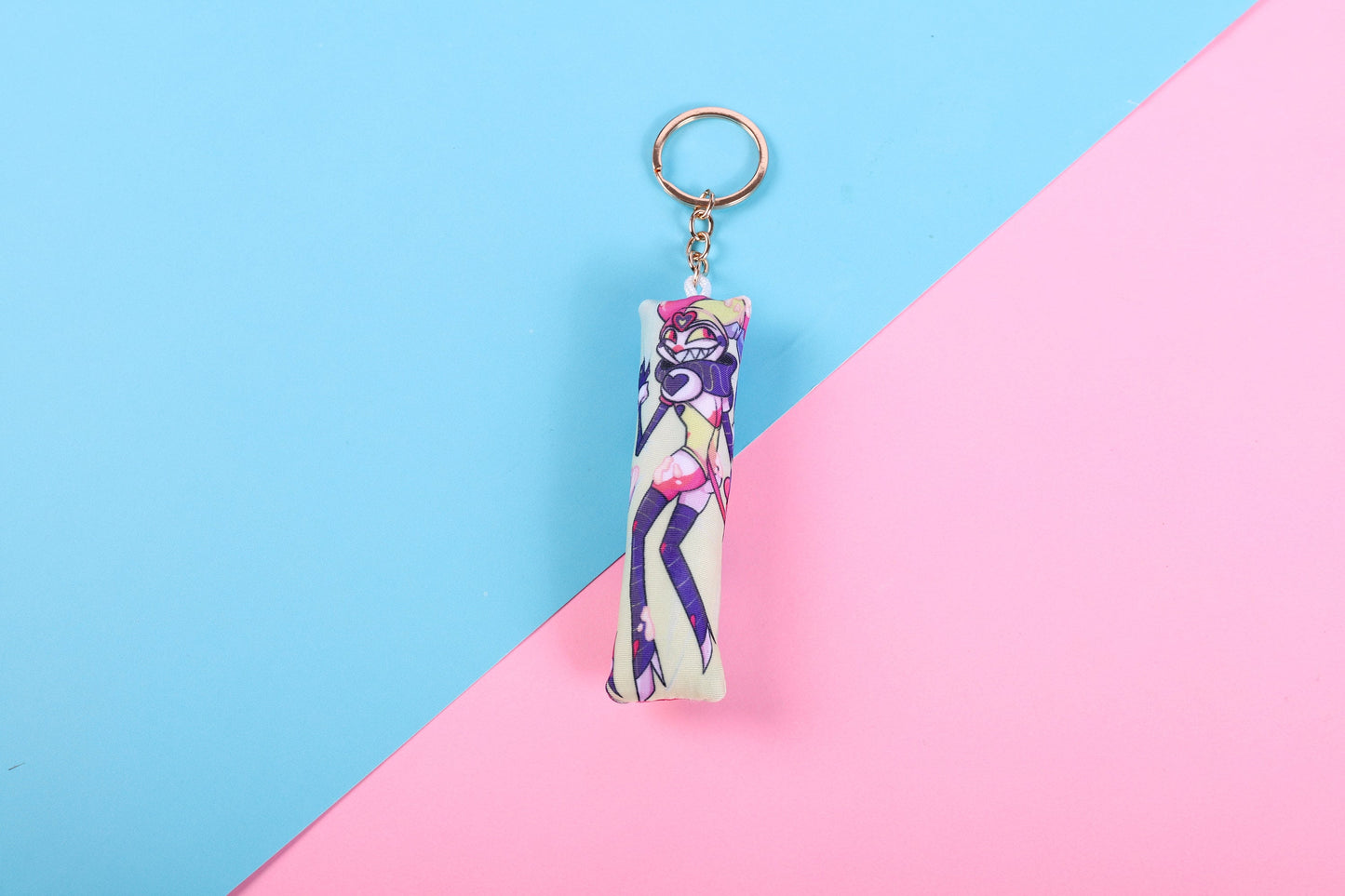 Helluva Boss Fizzarolli Mini Dakimakura Keychain | 11x3cm Two Way Tricot Daki Keychain Body Pillow