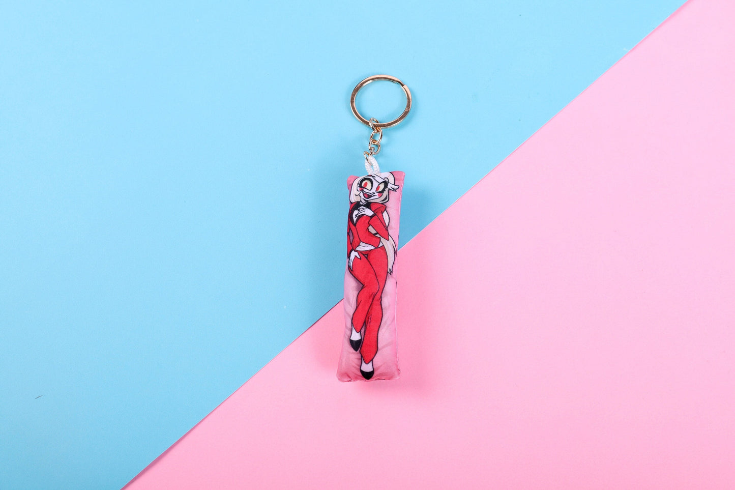 Hazbin Hotel Charlie Mini Dakimakura Keychain | 11x3cm Two Way Tricot Daki Keychain Body Pillow