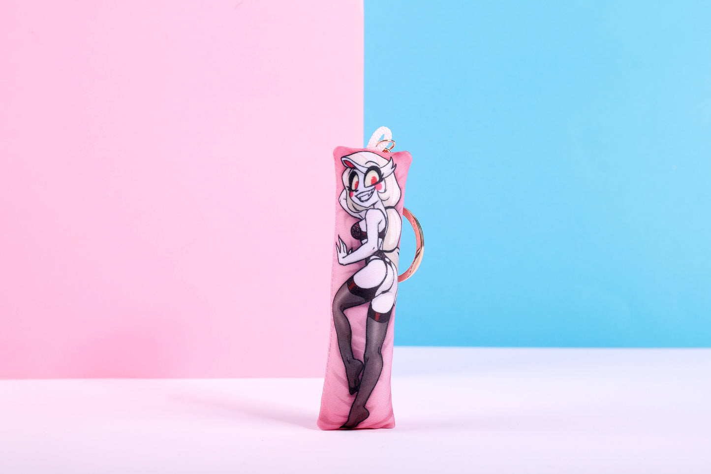 Hazbin Hotel Charlie Lingerie Mini Dakimakura Keychain | 11x3cm Two Way Tricot Daki Keychain Body Pillow