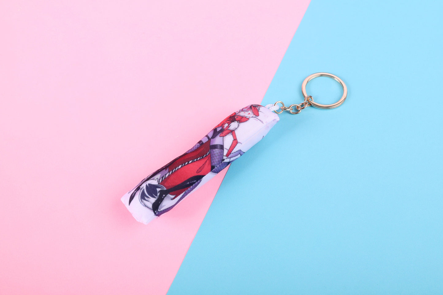 Hazbin Hotel Valentino Mini Dakimakura Keychain | 11x3cm Two Way Tricot Daki Keychain Body Pillow