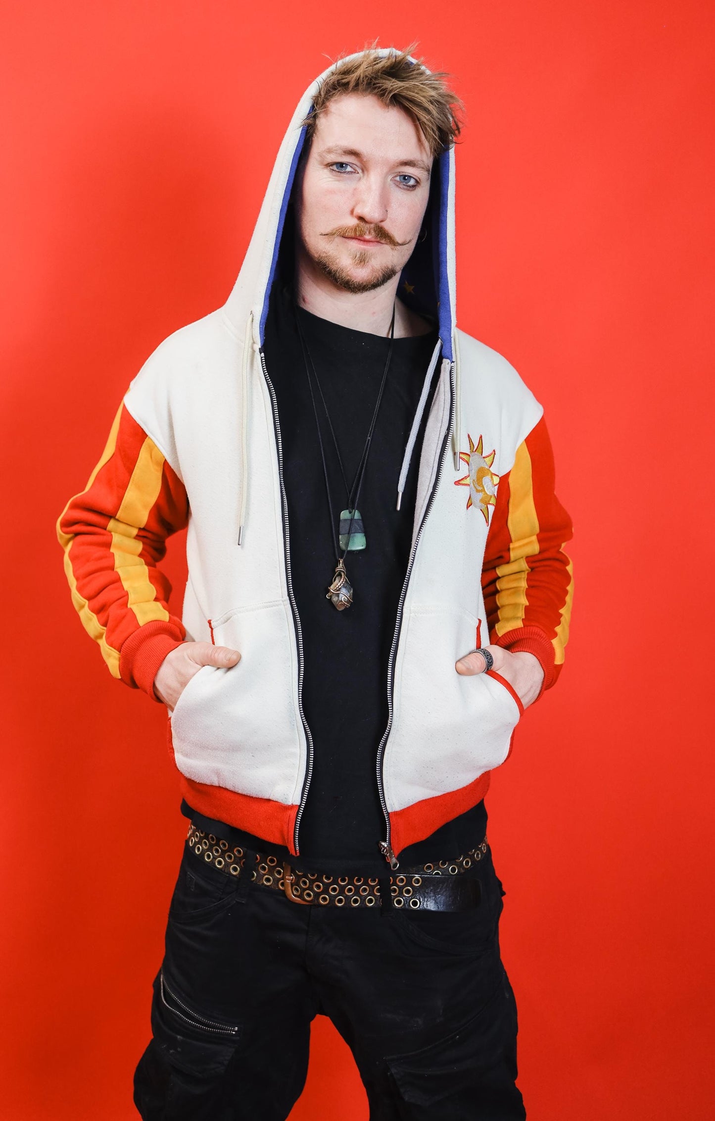 Five Nights at Freddy's Sun / Daycare Attendant & Moon Inspired Reversible Hoodie | Soft Zip Up Hoodie with Embroidery FNAF Security Breach