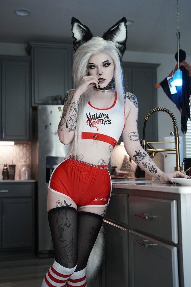 Helluva Hooters Cosplay | Sports Bra, Shorts & Socks | XS-3XL Sizes