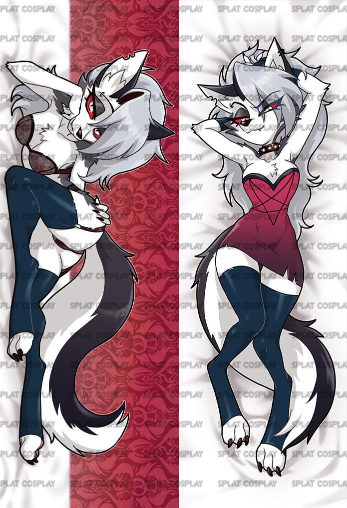 Helluva Boss Loona Laying / Dress Dakimakura Pillowcase | 50x150cm Two Way Tricot Daki Body Pillow