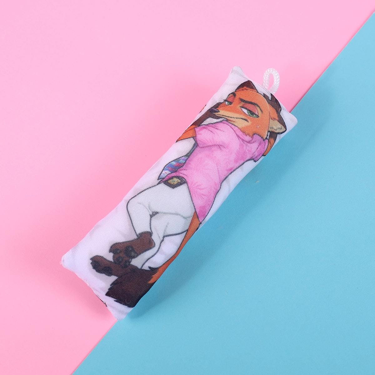 Zootopia Nick Wilde Mini Dakimakura Keychain | 11x3cm Two Way Tricot Daki Keychain