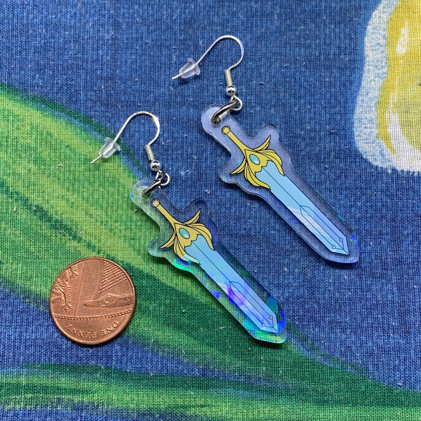 She-Ra Old Sword Holographic Double Sided Earrings | 2 Inch Earrings