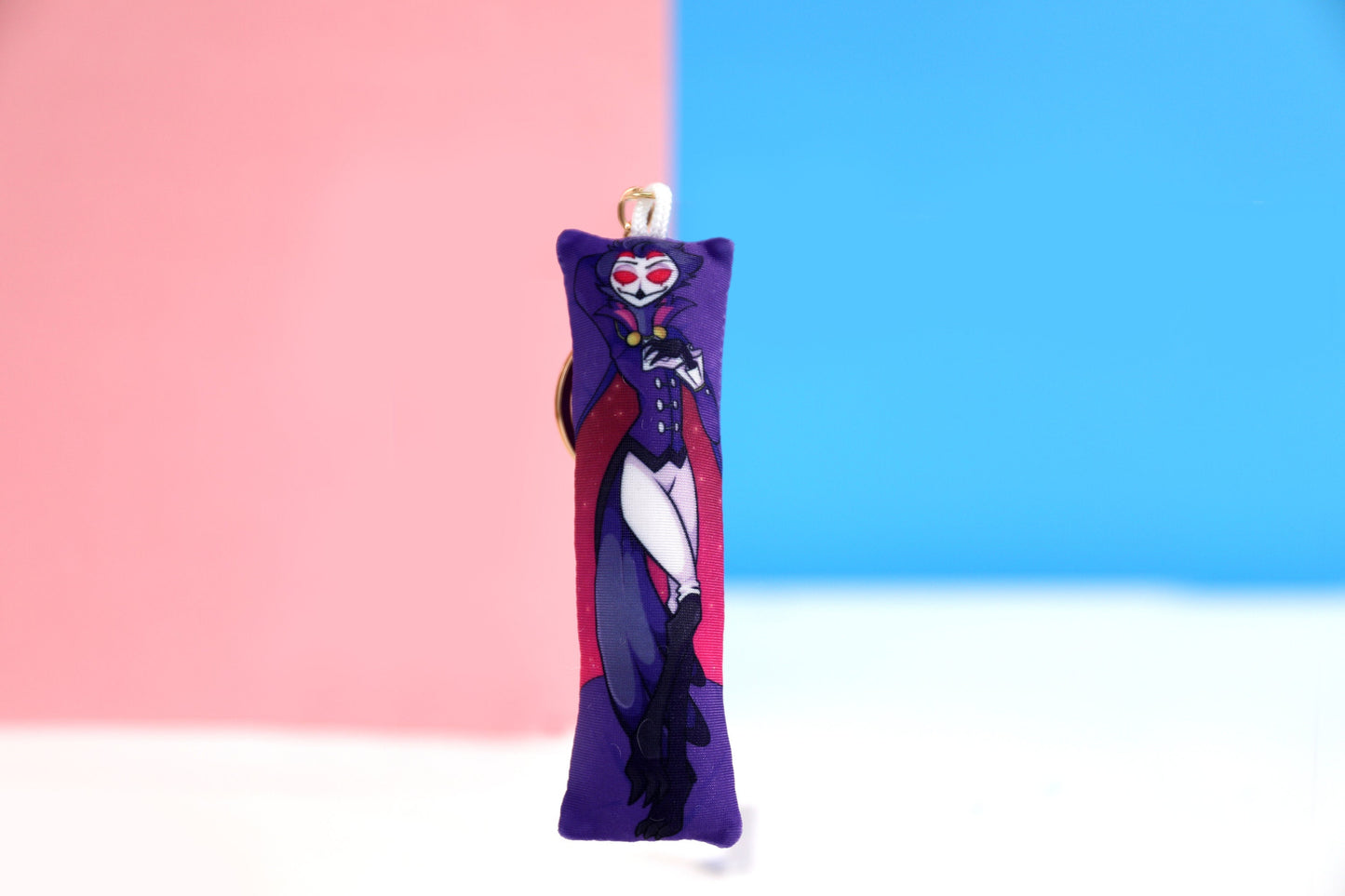 Helluva Boss Stolas Mini Dakimakura Llavero de <br> Agrega Estilo A Su Móvil! Llavero Daki Tricot bidireccional 11x3cm