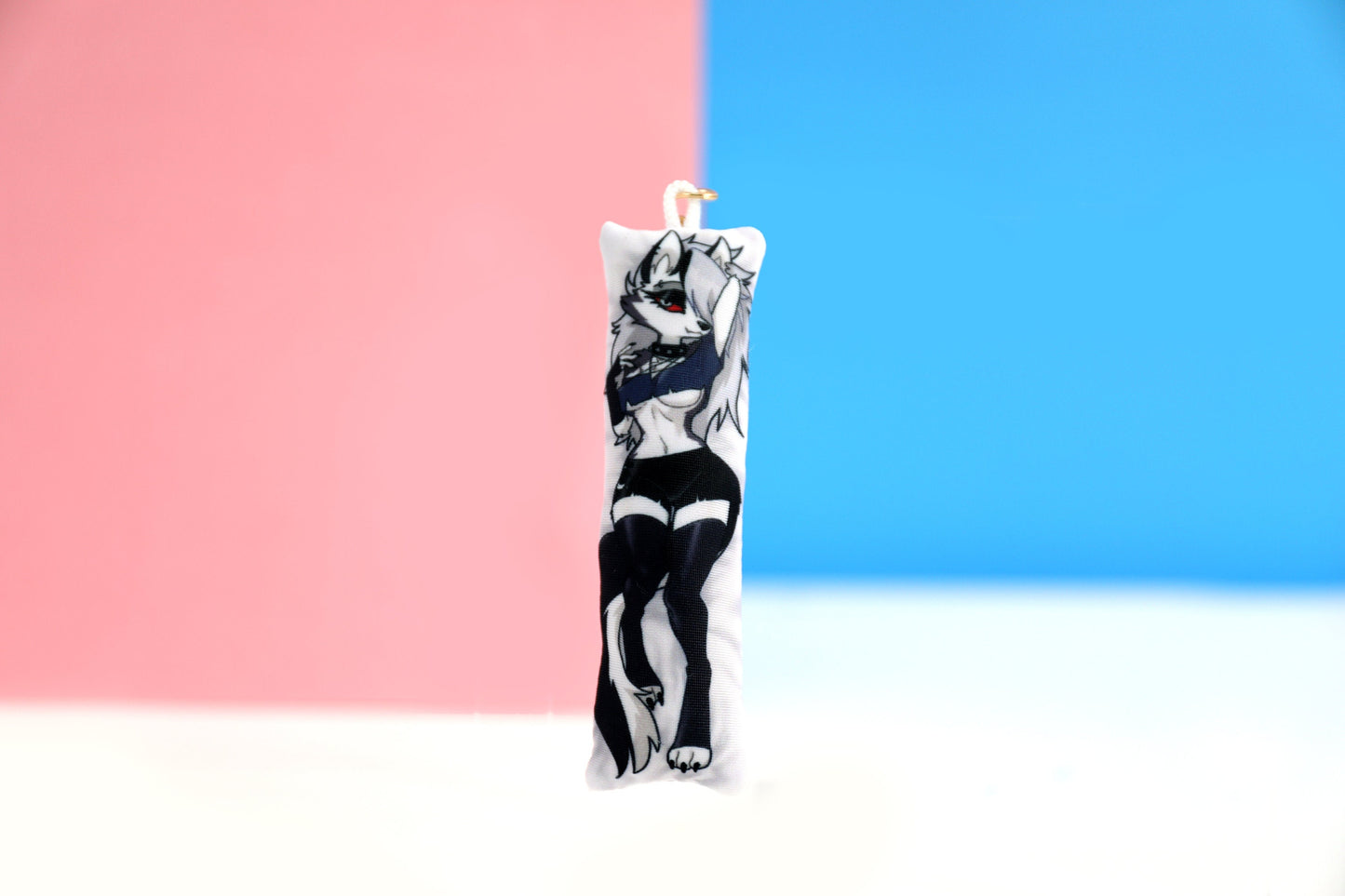 Helluva Boss Loona Mini Dakimakura Keychain | 11x3cm Two Way Tricot Daki Keyhain