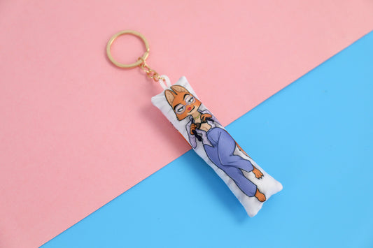 Bad Guys Diane Foxington Mini Dakimakura Keychain |  11x3cm Two Way Tricot Daki Keyhain
