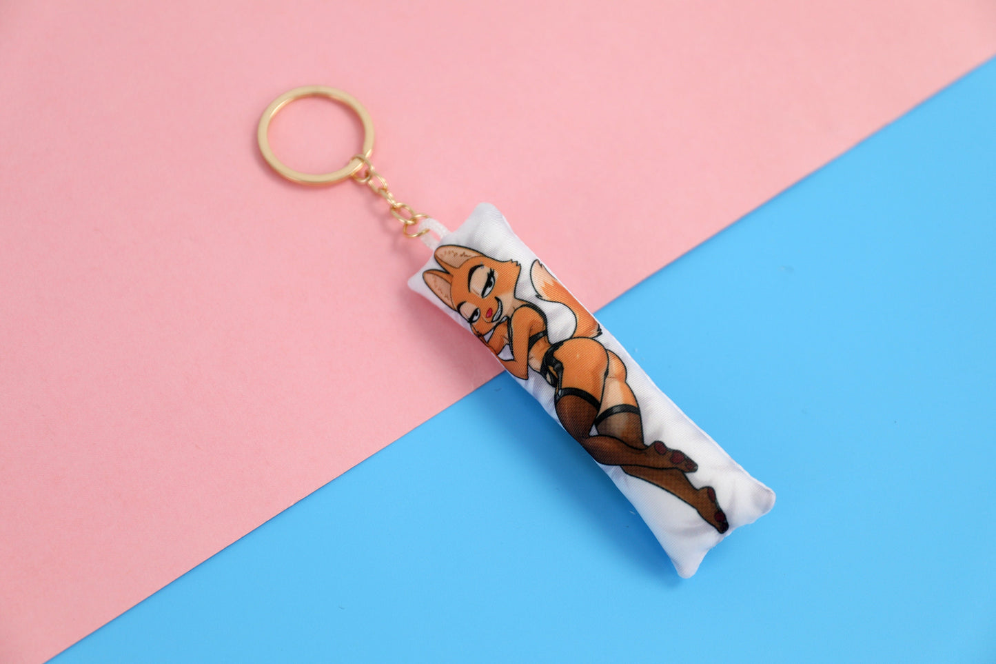 Bad Guys Diane Foxington Mini Dakimakura Keychain | 11x3cm Two Way Tricot Daki Keyhain
