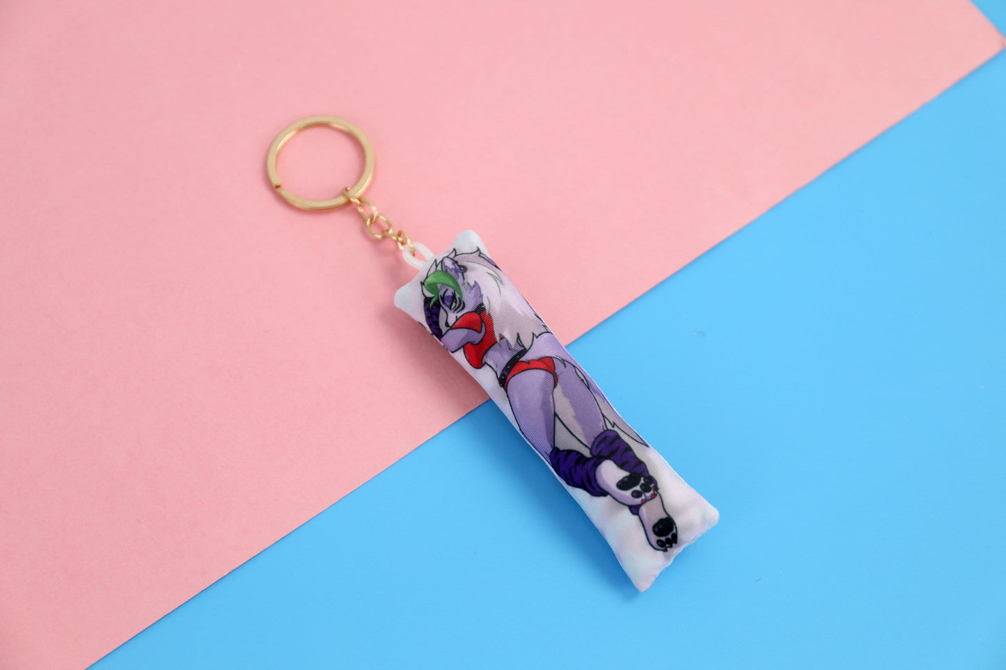 FNAF Roxanne Wolf Mini Dakimakura Keychain | 11x3cm Two Way Tricot Daki Keyhain