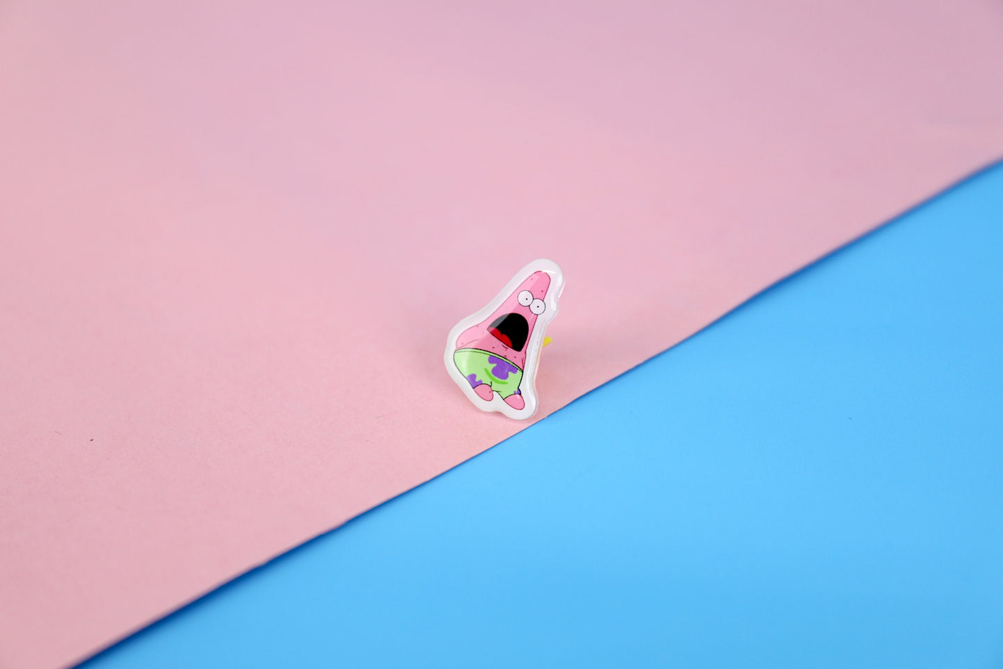 Shocked Patrick Acrylic Pin | 1" Die Cut Acrylic Pin