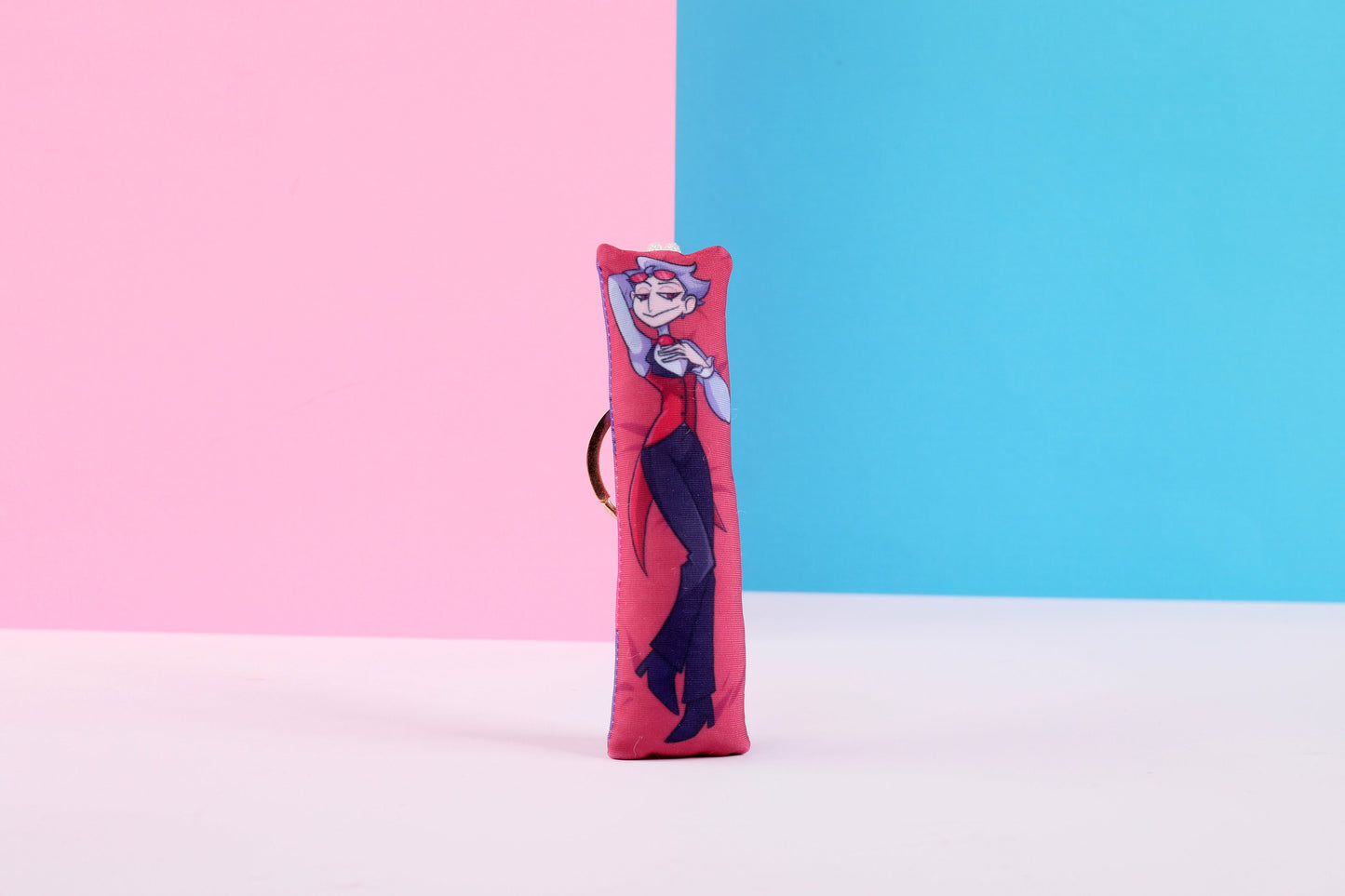 Helluva Boss Stolas (humano y pájaro) Mini Dakimakura Llavero | Llavero Daki Tricot bidireccional 11x3cm