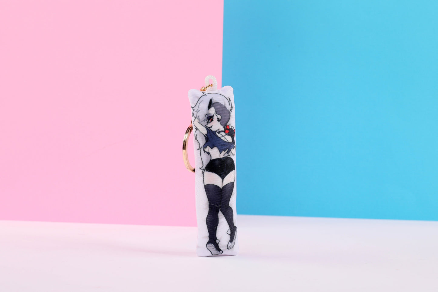 Helluva Boss Human Loona Mini Dakimakura Keychain | 11x3cm Two Way Tricot Daki Keyhain