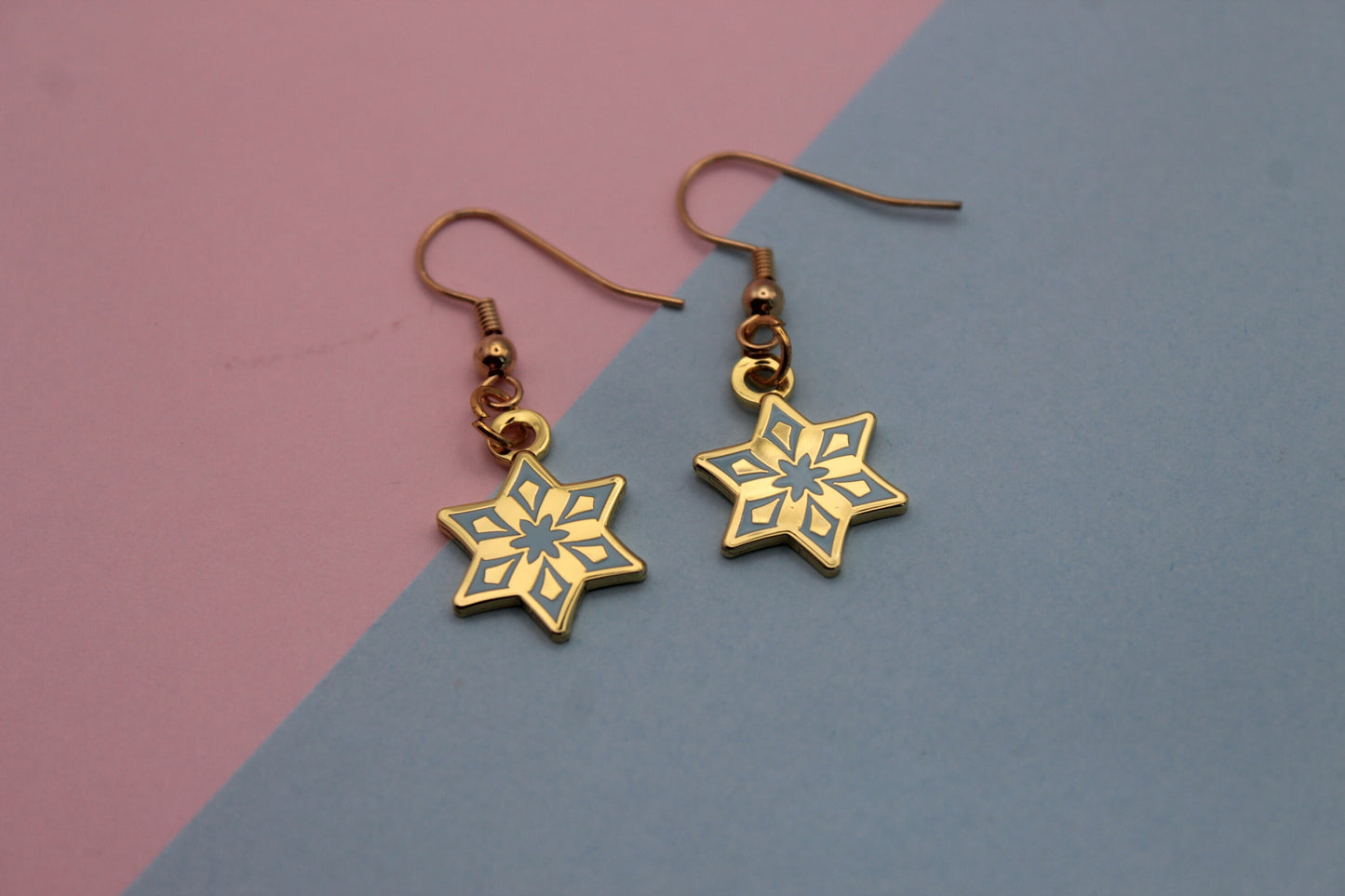 Genshin Impact Cryo Element Earrings | 2cm Enamel & Gold Plated Earrings