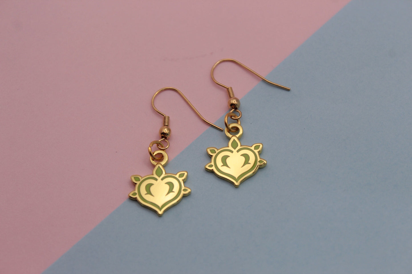 Genshin Impact Dendro Element Earrings | 2cm Enamel & Gold Plated Earrings