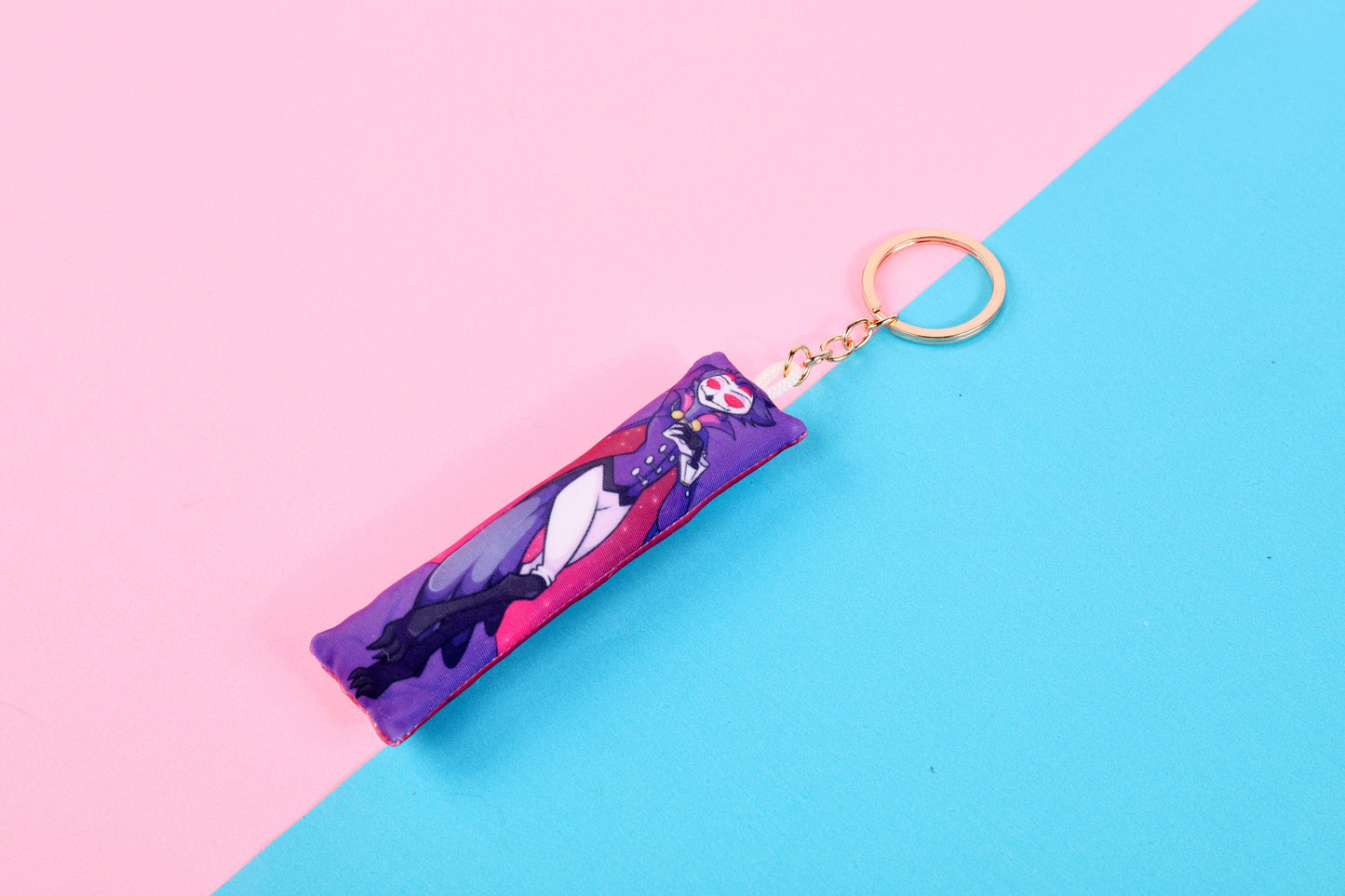 Helluva Boss Stolas (humano y pájaro) Mini Dakimakura Llavero | Llavero Daki Tricot bidireccional 11x3cm