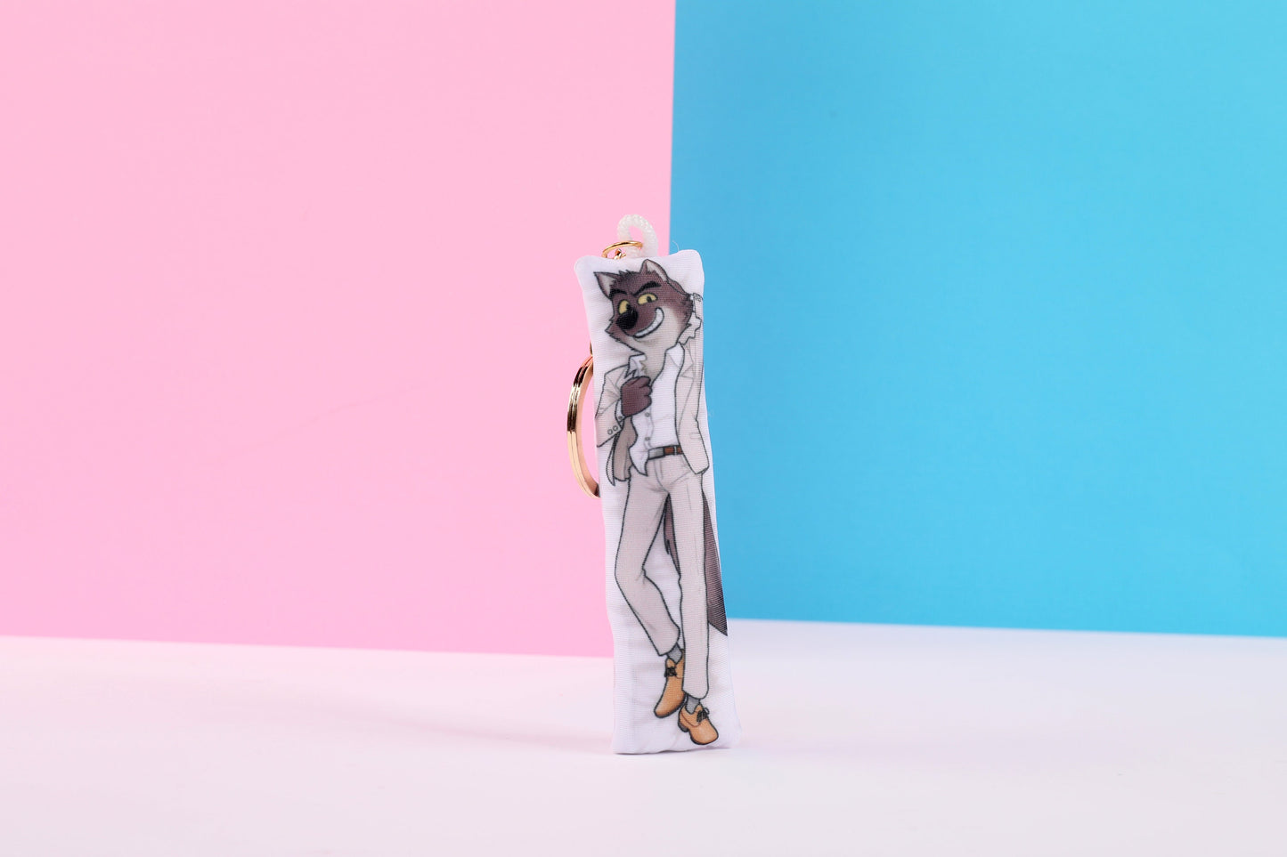 Bad Guys Mr Wolf Mini Dakimakura Keychain | 11x3cm Two Way Tricot Daki Keyhain