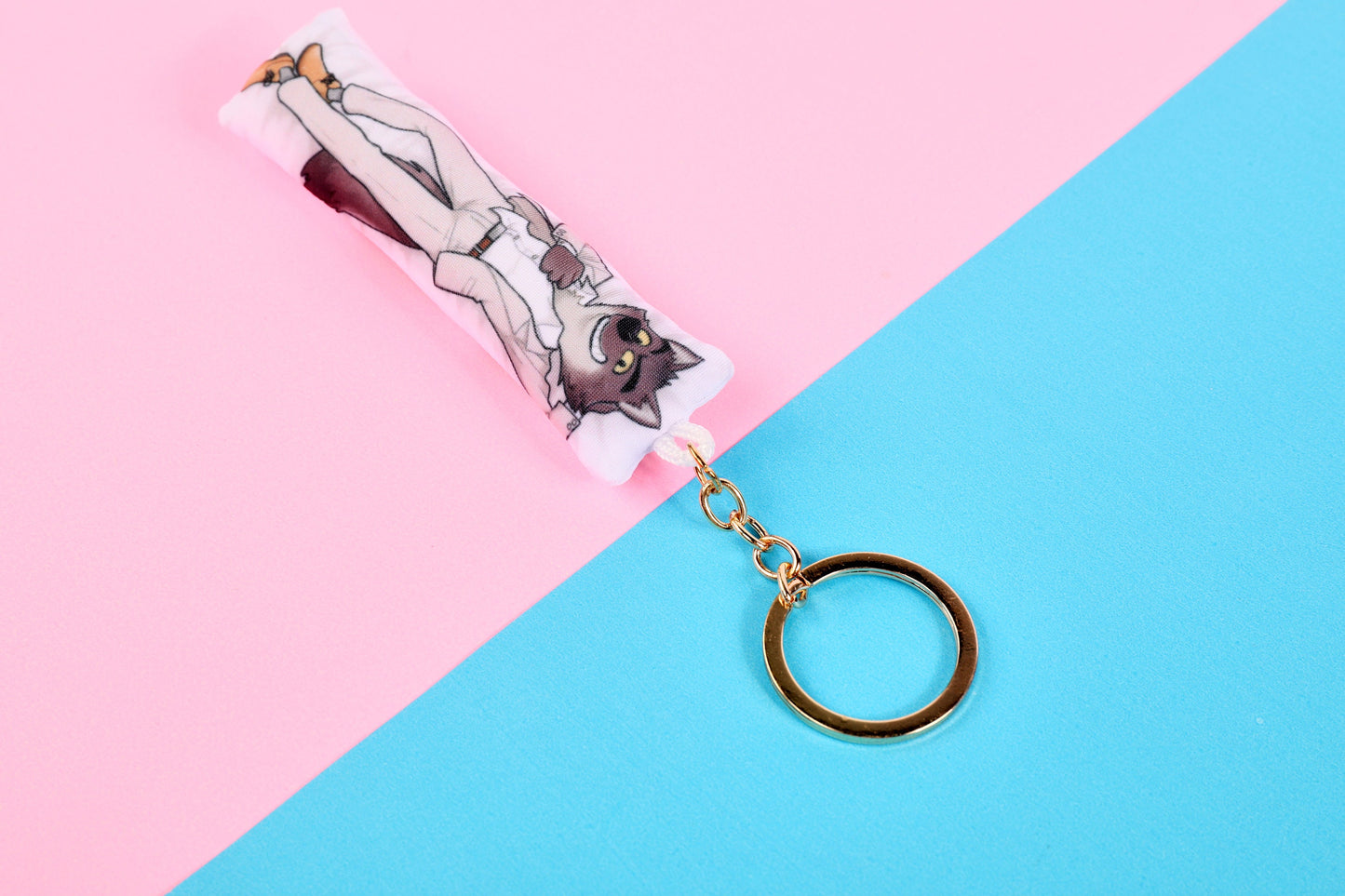 Bad Guys Mr Wolf Mini Dakimakura Keychain | 11x3cm Two Way Tricot Daki Keyhain