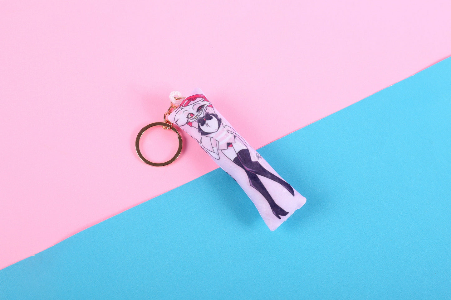 Hazbin Hotel Angel Dust Mini Dakimakura Keychain | 11x3cm Two Way Tricot Daki Keyhain