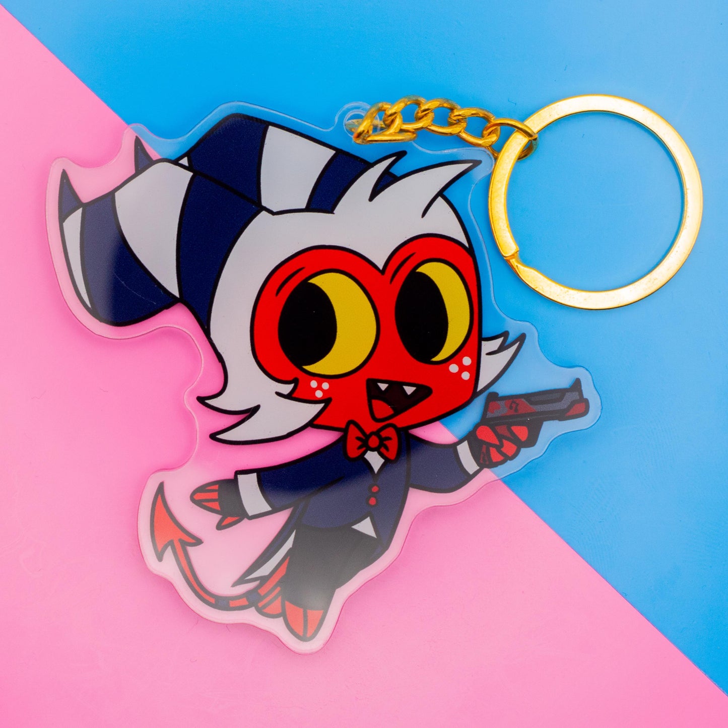 Chibi Moxxie Helluva Boss Double Sided Keychain | 3 Inch Keychain