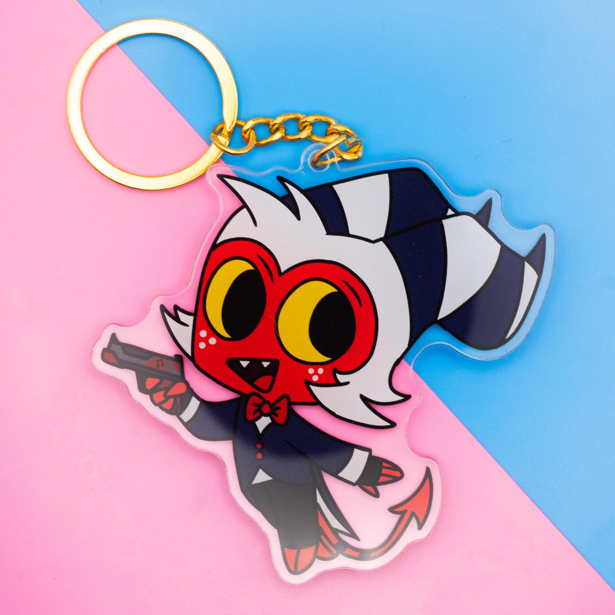 Chibi Moxxie Helluva Boss Double Sided Keychain | 3 Inch Keychain