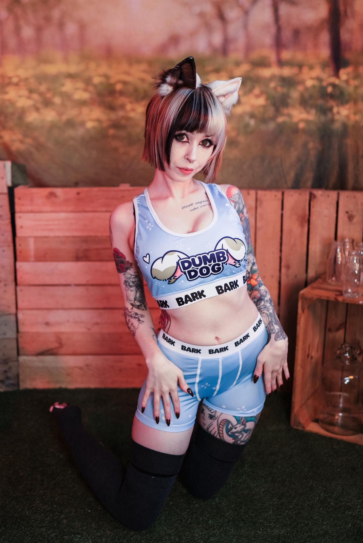 Dumb Dog Underwear Set | Sports Bra & Boxer Shorts | XS-3XL Sizes