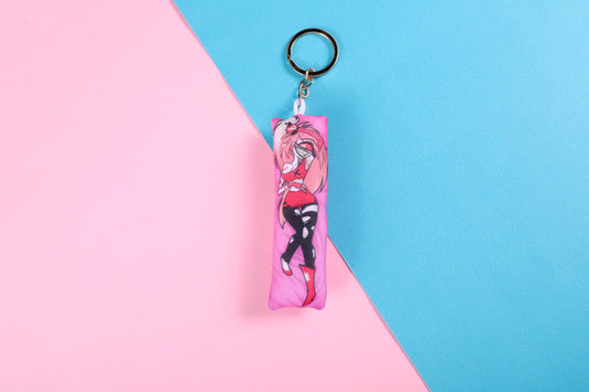 Hazbin Hotel Cherri Bomb Mini Dakimakura Keychain |  11x3cm Two Way Tricot Daki Keychain Body Pillow
