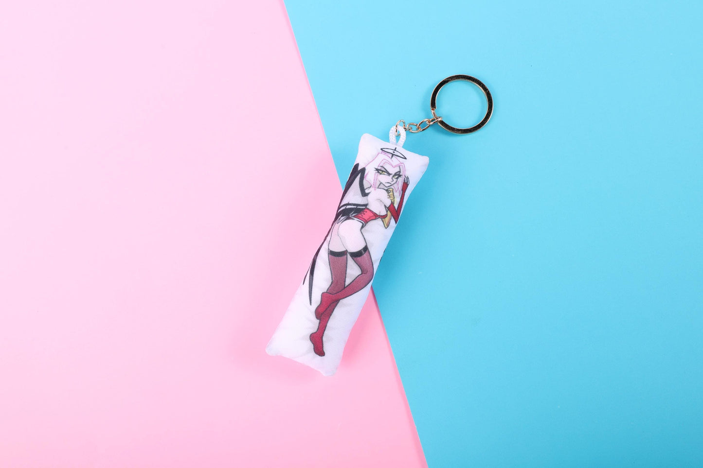 Hazbin Hotel Lute Lingerie Mini Dakimakura Keychain |  11x3cm Two Way Tricot Body Pillow