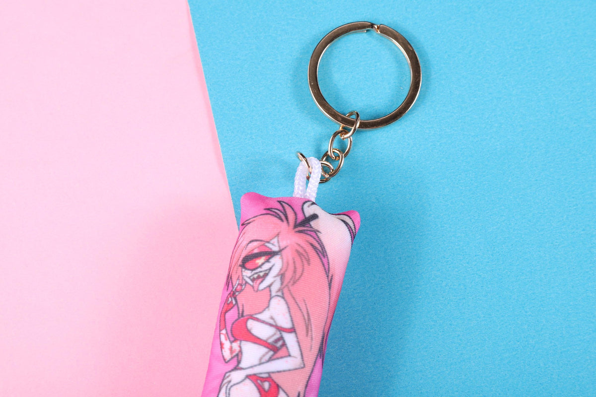 Hazbin Hotel Cherri Bomb Mini Dakimakura Keychain |  11x3cm Two Way Tricot Daki Keychain Body Pillow