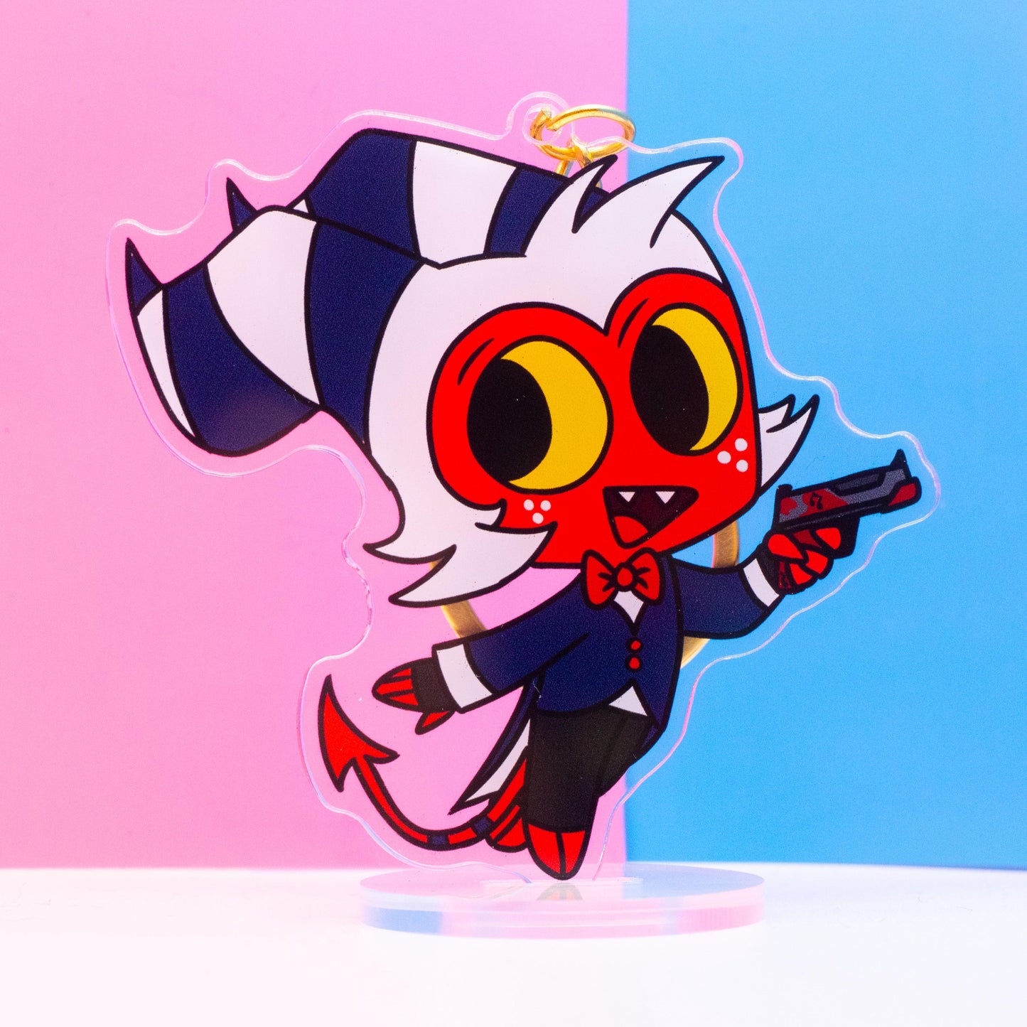 Chibi Moxxie Helluva Boss Double Sided Keychain | 3 Inch Keychain