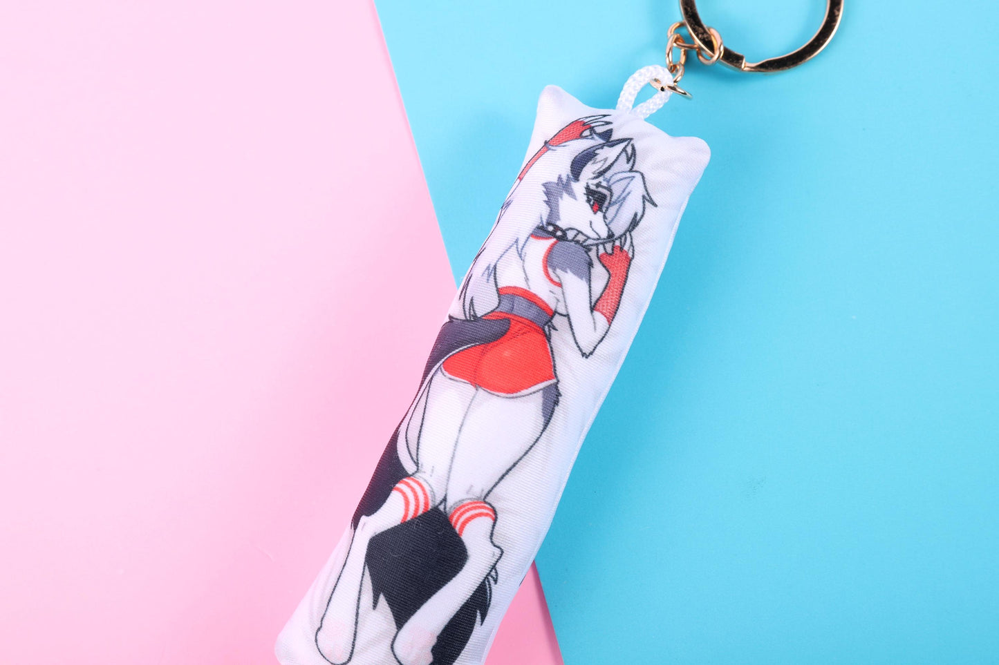 Helluva Boss Loona Hooters Mini Dakimakura Keychain |  11x3cm Two Way Tricot Body Pillow