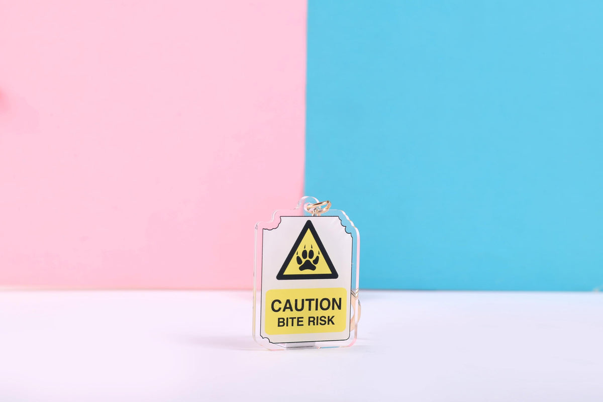 Caution Bite Risk Lanyard Keychain | Double Sided Lanyard