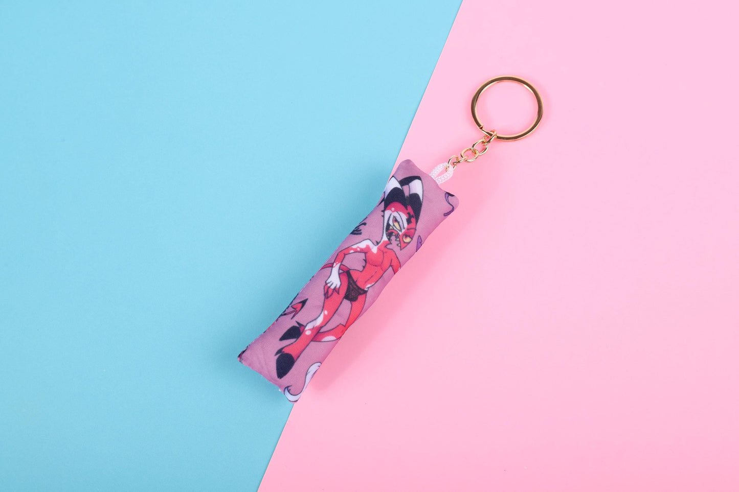 Helluva Boss Blitz Mini Dakimakura Keychain |  11x3cm Two Way Tricot Daki Keychain Body Pillow