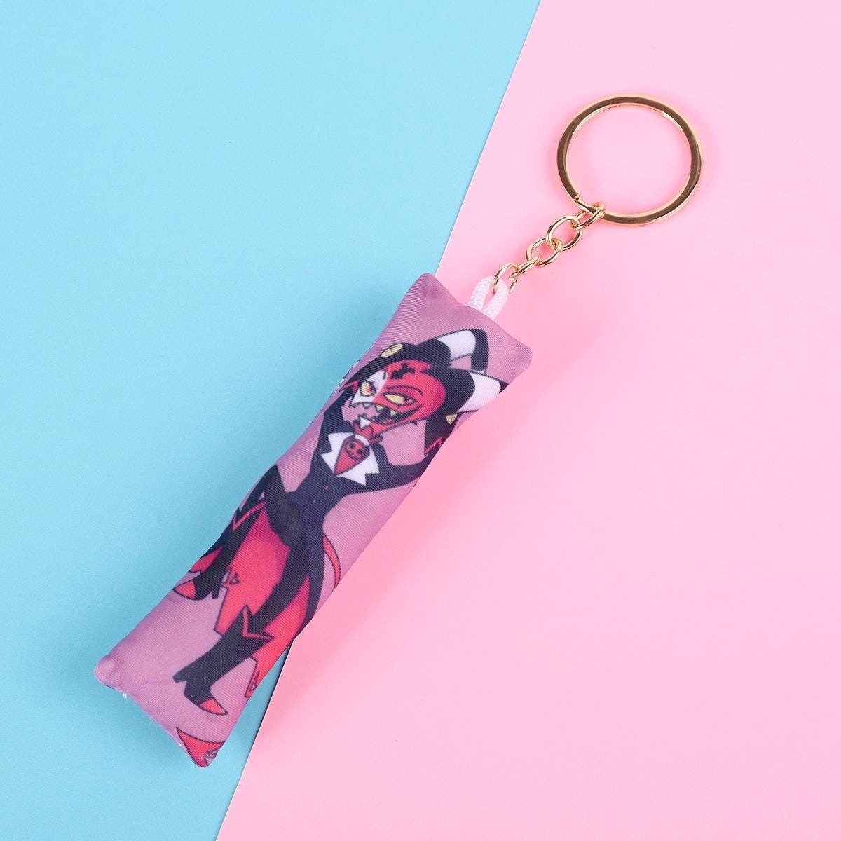 Helluva Boss Blitz Mini Dakimakura Keychain |  11x3cm Two Way Tricot Daki Keychain Body Pillow