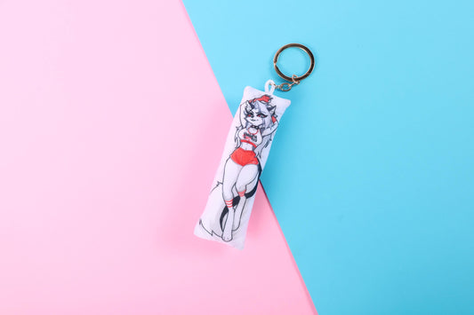 Helluva Boss Loona Hooters Mini Dakimakura Keychain |  11x3cm Two Way Tricot Body Pillow