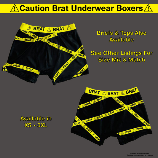 PREORDER - Caution Brat Underwear Boxers | Sizes XS - 3XL