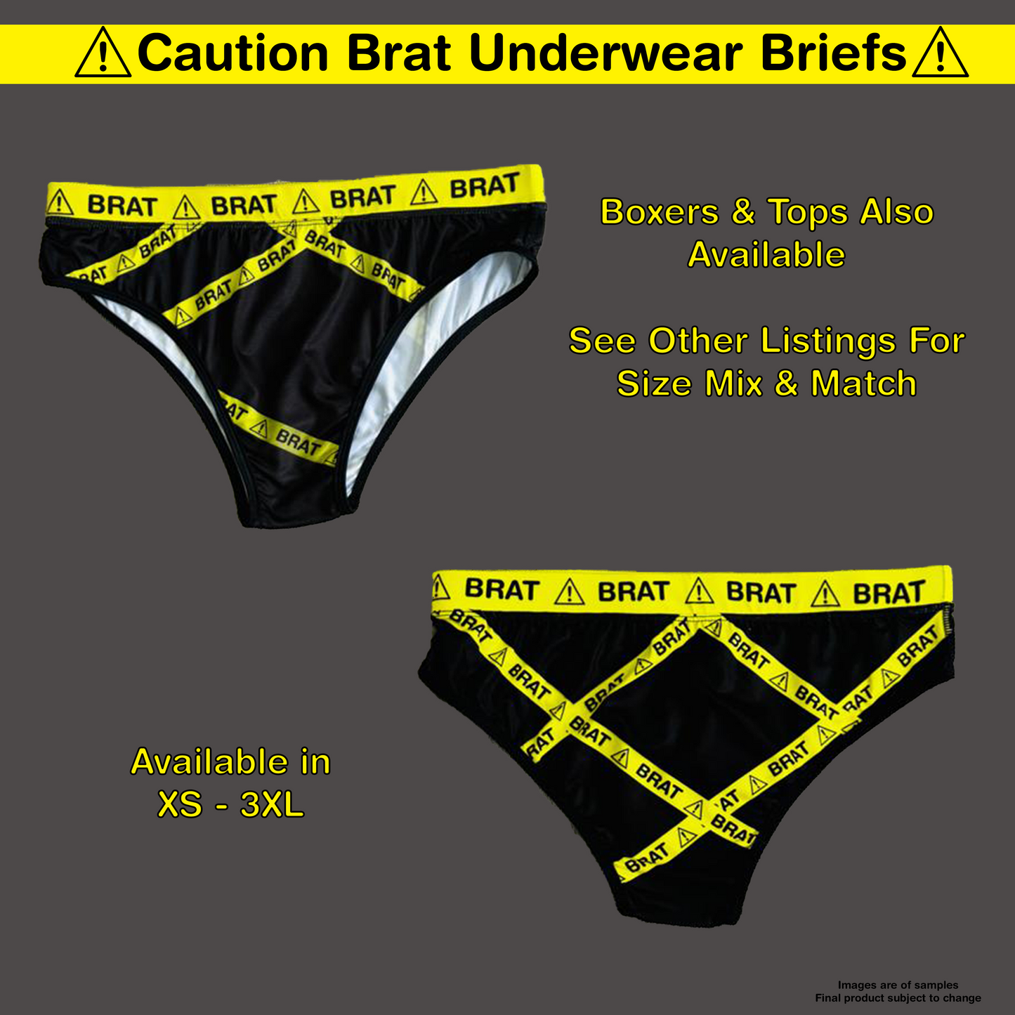 PREORDER - Caution Brat Underwear Briefs | Sizes XS - 3XL