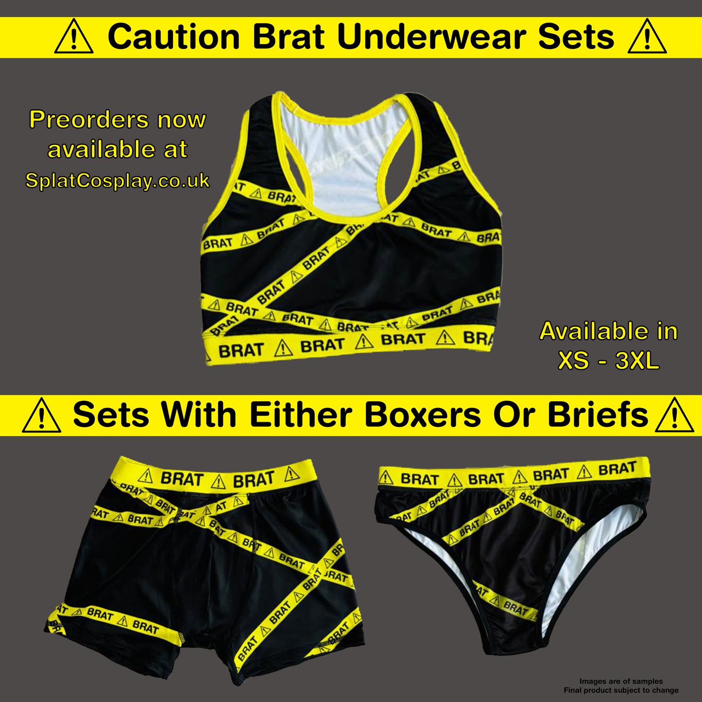 PREORDER - Caution Brat Underwear Boxers | Sizes XS - 3XL