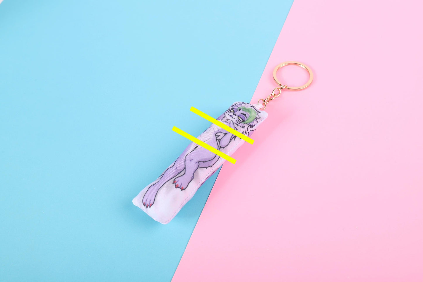 FNAF Roxanne Wolf Mature Mini Dakimakura Keychain |  11x3cm Two Way Tricot Daki Keychain