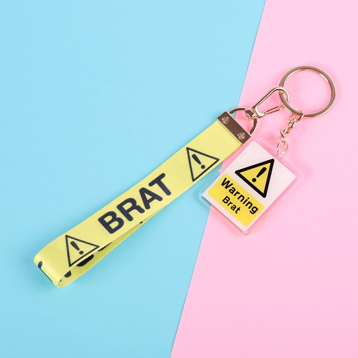 Warning Brat Lanyard Keychain | Double Sided Lanyard