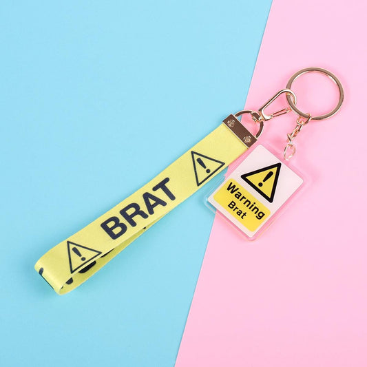 Warning Brat Lanyard Keychain | Double Sided Lanyard