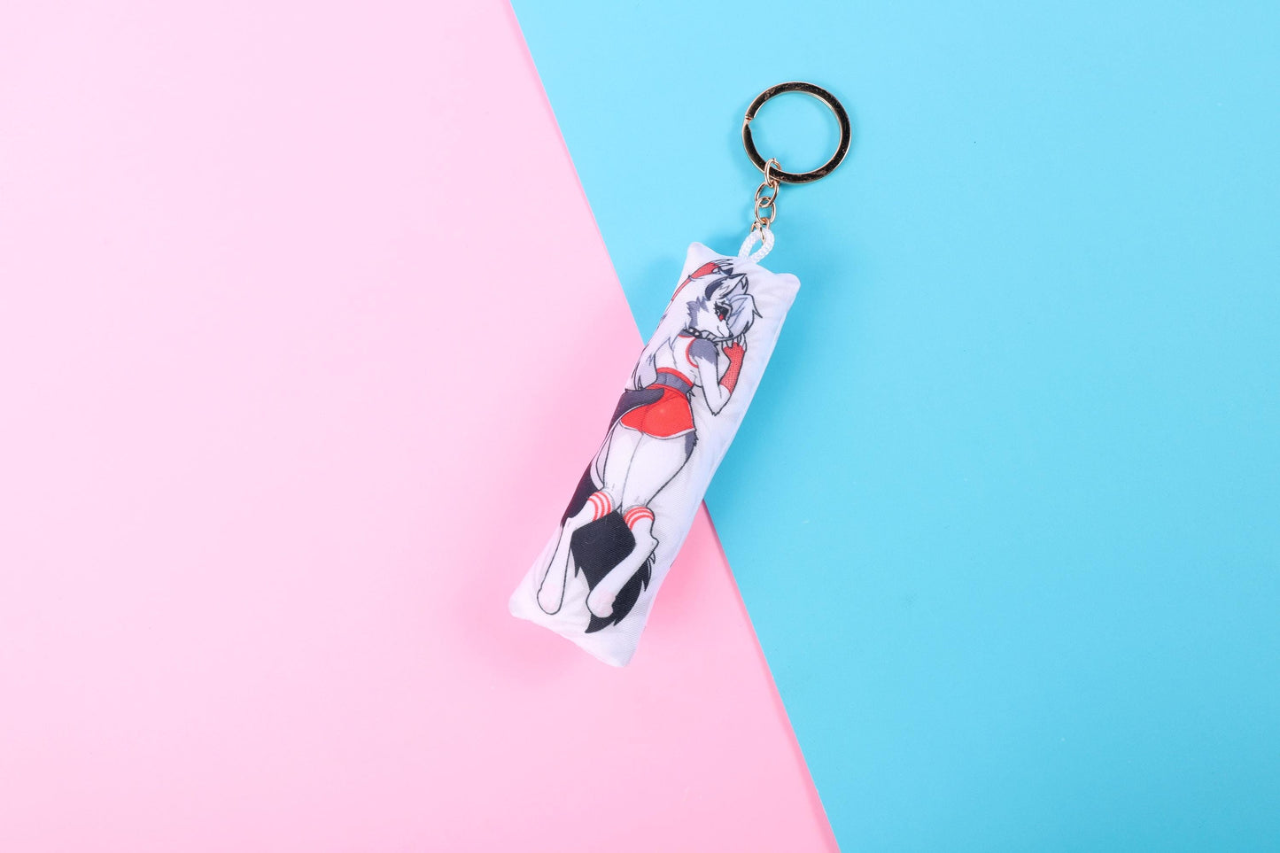 Helluva Boss Loona Hooters Mini Dakimakura Keychain |  11x3cm Two Way Tricot Body Pillow