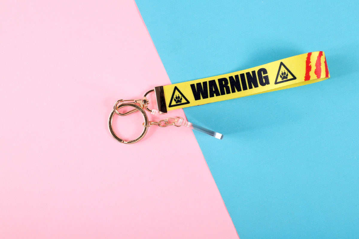 Warning Feral Furry Lanyard Keychain | Double Sided Lanyard