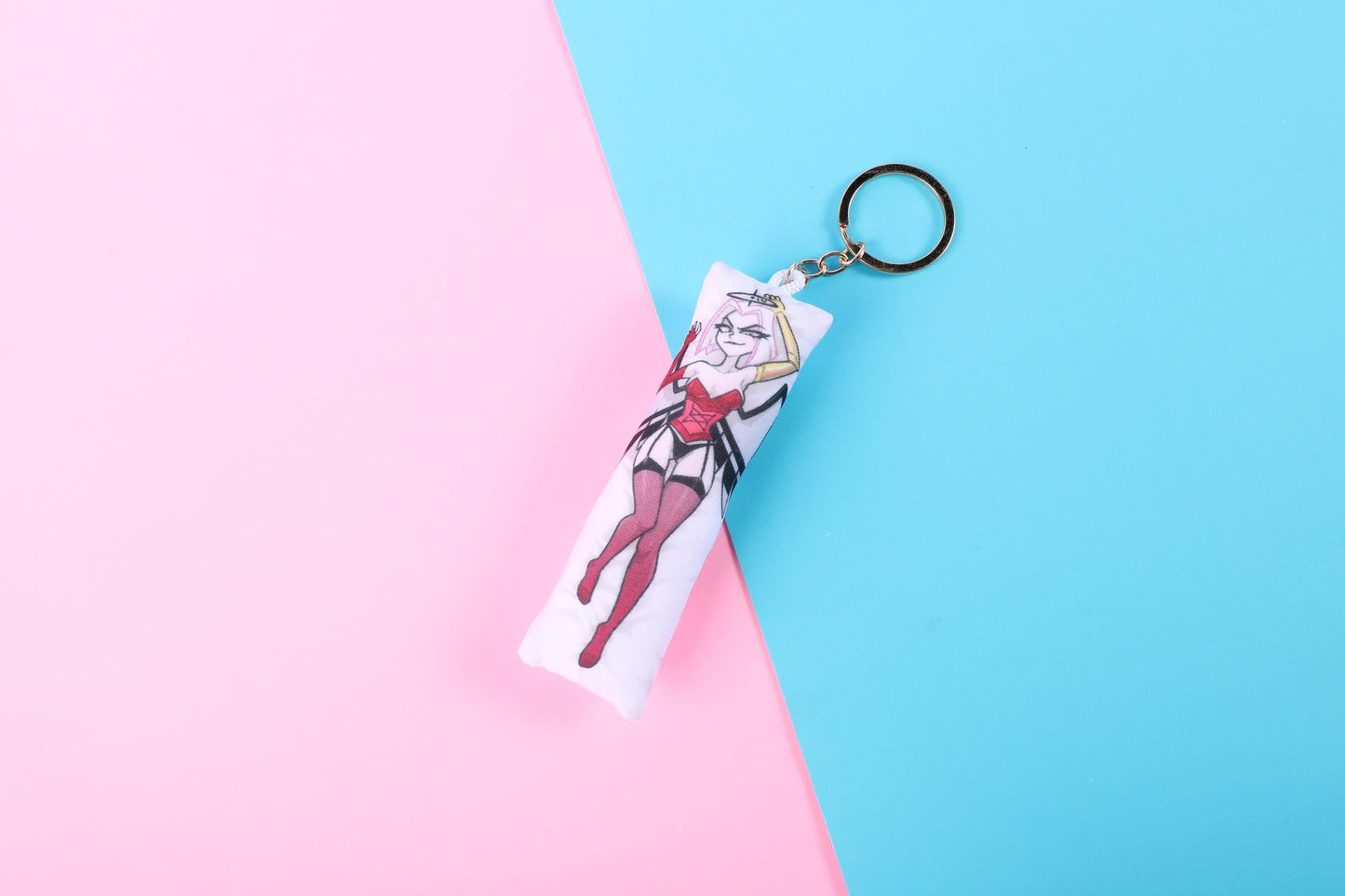 Hazbin Hotel Lute Lingerie Mini Dakimakura Keychain |  11x3cm Two Way Tricot Body Pillow